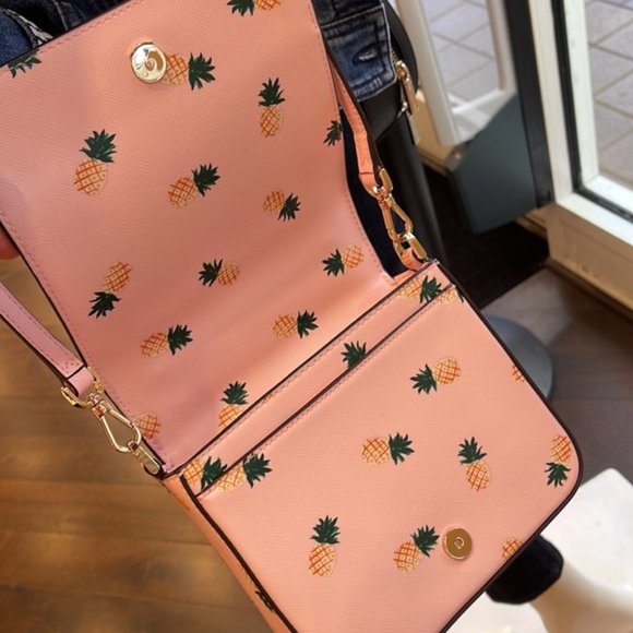 Kate Spade Staci Square Pineapple Crossbody Pink Multi - Picture 15 of 16